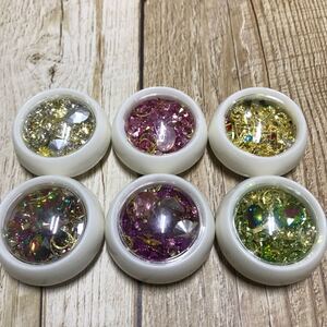 ネイルパーツ レジン用 6色6個入り ジェルネイル 3Dネイルデコレーションネイルアート UVレジンアクセサリージュエリーパーツ