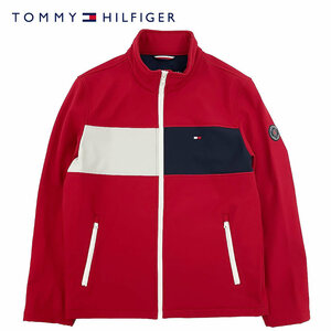 TOMMY HILFIGER トミーヒルフィガー ソフトシェル カラーブロック ジップアップ ジャケット メンズ L 158AP521 中古