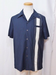 PAUL&amp;amp;JOE Рубашка с коротким рукавом Полоса Белая линия Мужская Темно-синий