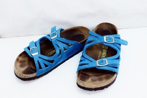 BIRKENSTOCK ビルケンシュトック グラナダ カットアウトヌバックレザーベルト 35 ブルー