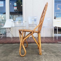 ヴィンテージ Rattan Chair ラタンチェア 椅子 籐張り ダイニング リビング アジアン シンプル アンティーク_画像3