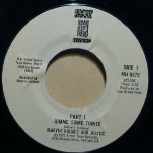 Funk◆白プロモ◆マイナーレーベル◆Marvin Holmes And Justice - Gimme Some Tonite◆Honor Thy Father◆7inch/7インチ/試聴/超音波洗浄