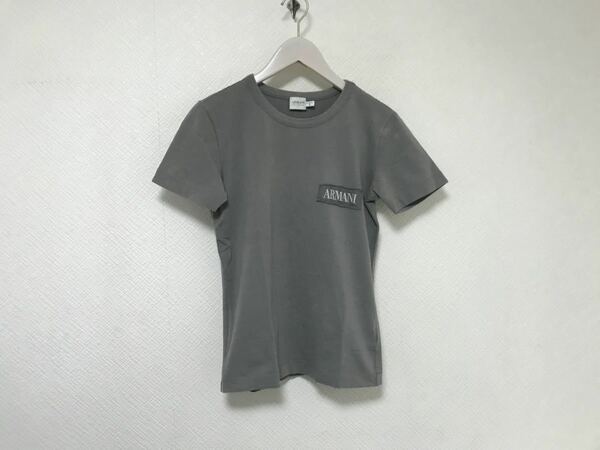 本物アルマーニコレッツィオーニARMANIコットンストレッチロゴプリント半袖TシャツメンズビジネススーツサーフグレーSトルコ製