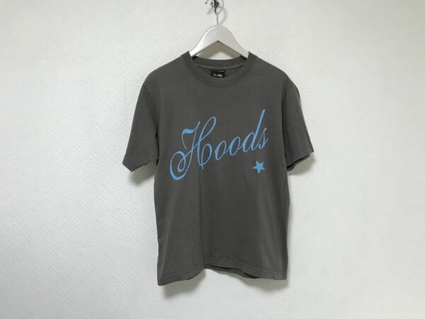 本物ネイバーフッドNEIGHBORHOODコットンHOODSプリント半袖TシャツメンズストリートアメカジサーフミリタリーグレーS