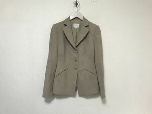  genuine article Armani ko let's .o-niARMANI wool tailored jacket lady's suit military Surf beige 38M party Italy made 