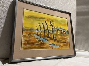 Art hand Auction ◆Aluminum frame watercolor painting signed ◆A-3246, painting, watercolor, Nature, Landscape painting