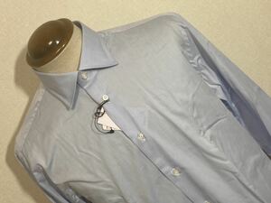 新品　ボリエッロ（伊）　ドレスシャツ４３　薄い水色無地　上質なツイル　ナポリのカミッチェリア　定価２．５万円
