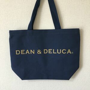Dean&Deluca ディーン＆デルーカ トートバッグ 人気 ユニセックス ハンドバッグ Mサイズ　大きいサイズ ネイビー