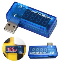 【新品】USB 充電器 電圧 電流 チェッカー マルチチェッカー 青 スケルトン (L)_画像1