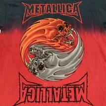 レア◆METALLICA◆陰陽 太極図 パスヘッド フレイミングスカル Tシャツ M グレー 赤 グラデーション メタリカ バンT バンドT オフィシャル_画像4