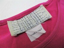 イタリア製　絹綿　シルクコットンノースリーブ　ピンク　サイズM_画像2