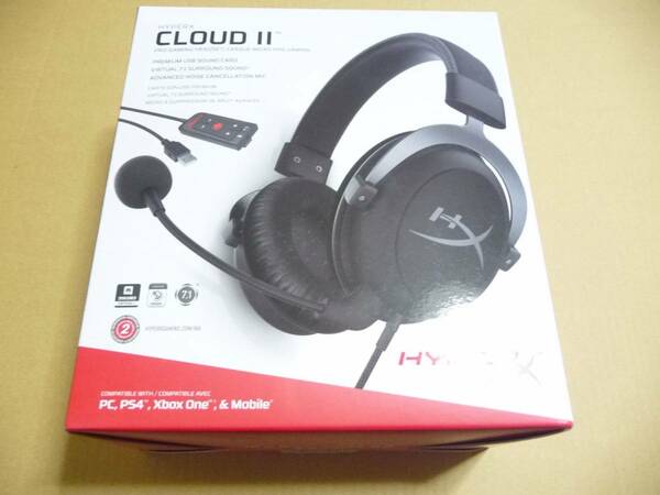 ◆新品未開封 HyperX Cloud II PRO ゲーミングヘッドセット PKHX-HSCP-GM(=KHX-HSCP？)[7.1バーチャル/USBオーディオコントロールBOX] 