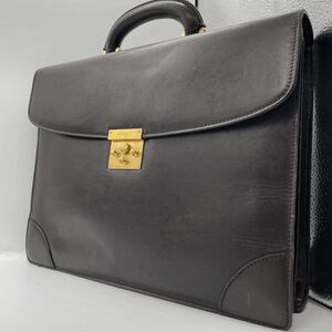 1円 VALEXTLA ヴァレクストラ ビジネスバッグ ブリーフケース メンズ ロック式金具 レザー ダークブラウン 茶 SHARLOLK HOLMES