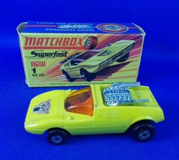 箱付 マッチボックス Superfast new NO.1 MOD ROD MATCHBOX レズニー スーパーファースト モッドロッド レトロミニカー 当時物