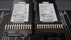 【中古】HPE SAS MU SSD 800GB 12Gbps エンタープライズ XS800LE70084 2台セット