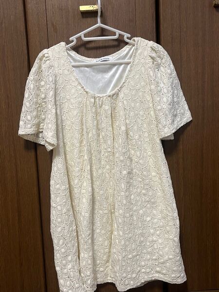 花柄レース チュニック ワンピース M