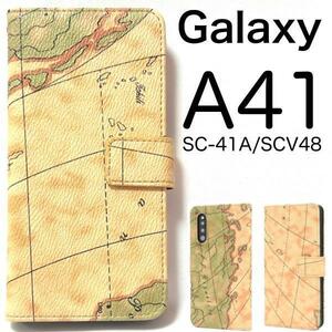 ◆Galaxy A41 SC-41A/SCV48 地図 デザイン/ 手帳型ケース Galaxy A41 (docomo) SCV48 (au) (UQ mobile)