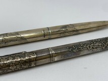 C2-427 PILOT パイロット 鶴 梅 シルバー SILVER ボールペン 計2点セット_画像3