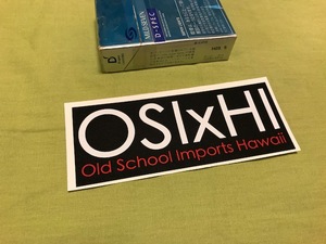 ☆OLD SCHOOL IMPORTS HAWAII ボックスステッカー　黒　オールドスクールインポーツハワイ HDM USDM OSIxHI