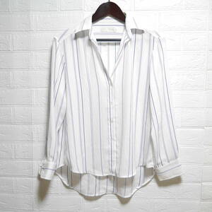 A491 ◇ Maker's Shirt 鎌倉 | メーカーズ シャツ カマクラ　長袖シャツ　白/ストライプ　中古　サイズ９