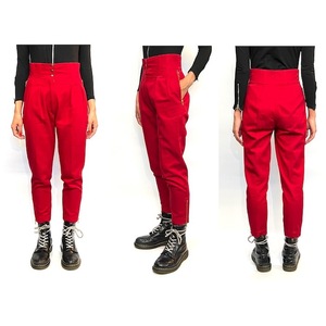 [ free shipping ] ultra rare France made 80s Azzedine Alaia × ALIMIA ARAI a Biker pants vintage old clothes 