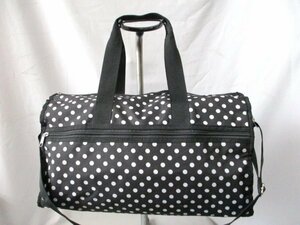 [O717]2way Boston bag *BK dot pattern nylon light weight W46cm