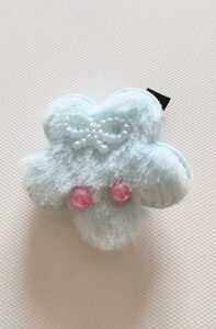  new goods unused light blue soft flower hair clip hairpin 