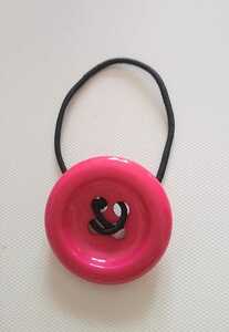  new goods unused pink button hair elastic 