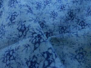 ＜銀の斧＞古布・古い藍木綿地 型染ハギレ・藍返し型染・明治～大正期前後のお品・手紡ぎ手織り布