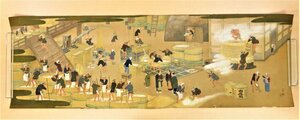 Art hand Auction 本田蕉風 肉筆画巻｢白鷹 酒造図｣(真作保証品)明治時代末~大正時代頃 兵庫県の日本画家による灘の銘酒｢白鷹｣醸造風景図 日本酒, 絵画, 日本画, その他