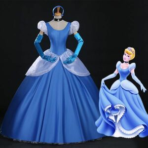 xd040ディズニー Cinderella シンデレラ プリンセス ワンピース ドレス ハロウィン イベント仮装 コスプレ衣装