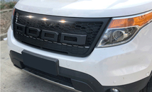 2011〜2015 フォードエクスプローラーオフロードABS製 ブラックフロントバンパーグリル LEDライト付き未使用、外装カスタム 社外品です。_画像3