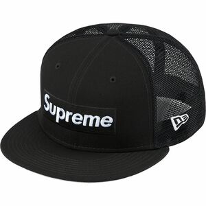 送料無料 7 1/2 黒 Supreme 22SS Box Logo Mesh Back New Era Black シュプリーム メッシュ ニューエラ ボックスロゴ キャップ 新品 L