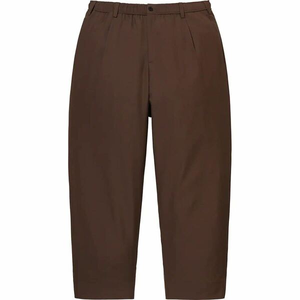 送料無料 32 ブラウン Supreme Pleated Trouser Brown シュプリーム プリーツ トラウザー スラックス パンツ 茶色 22SS 新品未使用 M