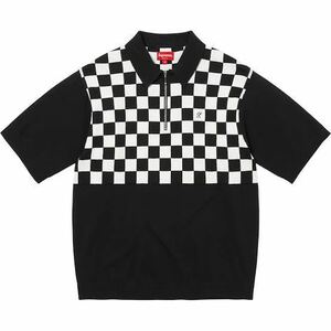 送料無料 M 黒 Supreme Checkerboard Half Zip Polo Black 22SS シュプリーム チェッカーボード ハーフジップポロ ポロシャツ 新品未使用