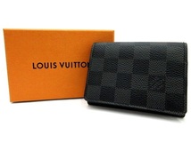 ♪LOUIS VUITTON ルイヴィトン アンヴェロップ カルトドゥヴィジット ダミエ グラフィット カードケース 名刺入れ N63338 中古美品♪_画像1