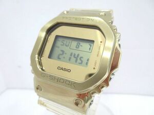 ☆CASIO G-SHOCK カシオジーショック GM-5600SG ゴールドカラー メタルベゼル デジタル クォーツ カジュアル腕時計 中古 現状稼働 現状渡し