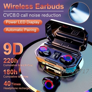 ★2022最新型★送料無料 新品 ワイヤレスイヤホン Bluetooth 5.2+EDR イヤホン Hi-Fi 防水 マイク モバイルバッテリー 黒