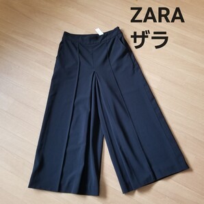 ZARA ザラ ダブルプリーツ上品ワイドパンツ ガウチョパンツ