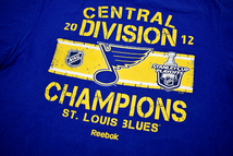 Y-4874★送料無料★美品★NHL 2012年 チャンピオン ST LOUIS BLUES セントルイスブルース Reebok アイスホッケー★半袖 T-シャツ Ｌ_画像4