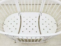 P2468【展示極美品】【STOKKE/ストッケ】スリーピー ベッド/ベビーベッド/白/ホワイト/北欧家具/キャスター付/マットレス付/10万_画像8