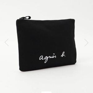 [ new goods tag attaching unopened ] Agnes * beige * pouch canvas navy 