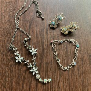 キラキラ アクセサリー 3点セット ネックレス ヘアピン ブレスレット 可愛い おしゃれ 夏