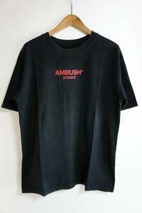 正規 AMBUSH アンブッシュ STANCE TEE スタンス プリント ロゴ Tシャツ 半袖 カットソー 1 AMBT-592 黒 本物 808M