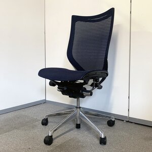 e◆【オカムラ】バロンチェア CP35BR FDF4/メッシュチェア ハイバック Baron ダークブルー