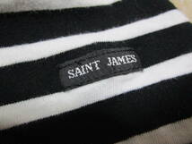 フランス製!良好即決!SAINT JAMES セントジェームス 半袖 薄手 コットン 白×黒 ボーダー柄 Tシャツ size F 4~5 程度 表記タグ切取り 欠損 _画像5