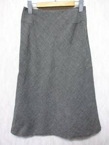  Jurgen Lehl длинная юбка лен linen шерсть M серый yg1478