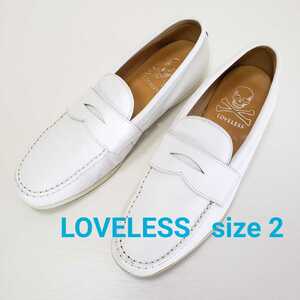  beautiful goods *LOVELESS Loveless cow leather leather coin Loafer / slip-on shoes / deck shoes (2#25.5~26cm rank ) white / white 