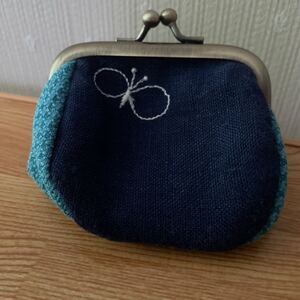 ハンドメイド がま口 ミナペルホネン生地 choucho