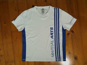 ★難有☆アディダス　マーシャルアーツ★adidas MARTIAL ARTS☆半袖Tシャツ ドライＴシャツ 150 白 ホワイト 青 ブルー